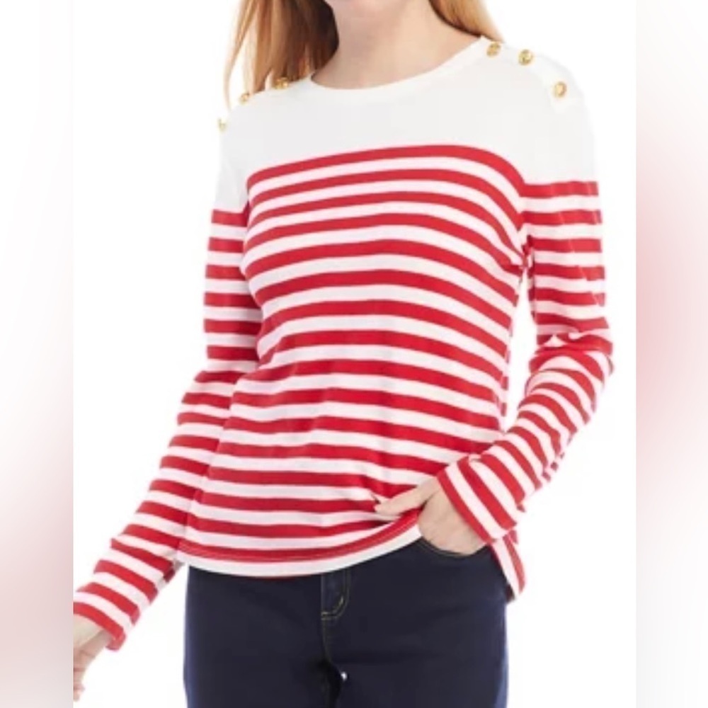 Kim Rogers Women’s Striped Pull Over Plus Size Tunic